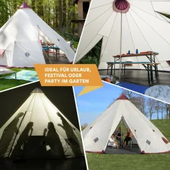 Skandika Tipi Kota 550 Protect Campingzelt - Beige< Rundzelte|Zelt 10 Personen