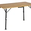 Skandika Höhenverstellbare Campingtische^Tobro Bambus Campingtisch - 120 x 70 cm