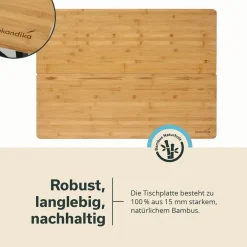 Skandika Tobro Bambus Falttisch< Höhenverstellbare Campingtische