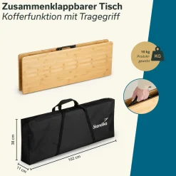 Skandika Tobro Bambus Falttisch< Höhenverstellbare Campingtische