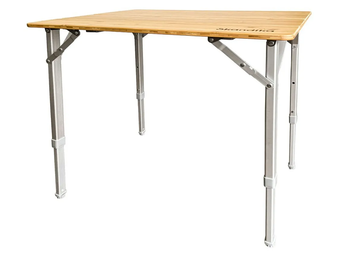 Skandika Rolltische|Campingtische Klappbar-Tolja 65 x 50 Bambus Falttisch