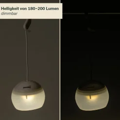 Skandika Campinglampen Aufladbar|Campinglampen Aufladbar^Tufjord LED Hängelampe - White