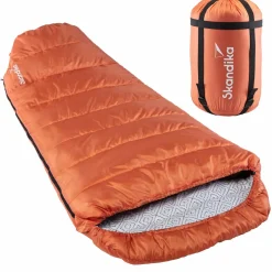 Skandika Vegas XXL RV links oranger Schlafsack< Sommerschlafsäcke|Mumienschlafsäcke