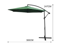 Monstershop Sonnenschirme-Sonnenschirm mit fächerförmigem Sockel - Grün