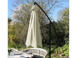 Monstershop Sonnenschirm mit fächerförmigem Sockel - Creme< Sonnenschirme