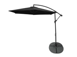 Monstershop Sonnenschirme-Sonnenschirm mit fächerförmigem Sockel - Schwarz