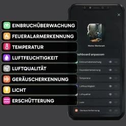 Markenlos Alarmanlagen|Alarmanlagen-Sonsor stationäres Alarmsystem mit WLAN - Grey