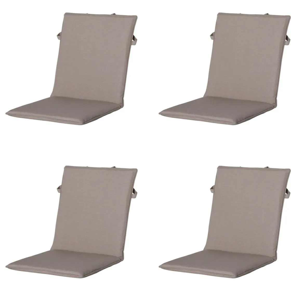 Madison Stuhlkissen-Stapelbare Stuhlkissen Panama, Taupe, 4er-Set