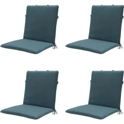 Madison Stuhlkissen-Stapelbare Stuhlkissen Sea, blau, Canvas, Öko+, 4er-Set