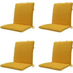 Madison Stuhlkissen-Stapelbare Stuhlkissen Gold Canvas eco+ - 4er-Set