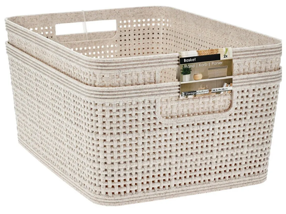 Markenlos Aufbewahrungsboxen^Storage Solutions 2-teiliges Aufbewahrungskorb-Set - 4,65 Liter