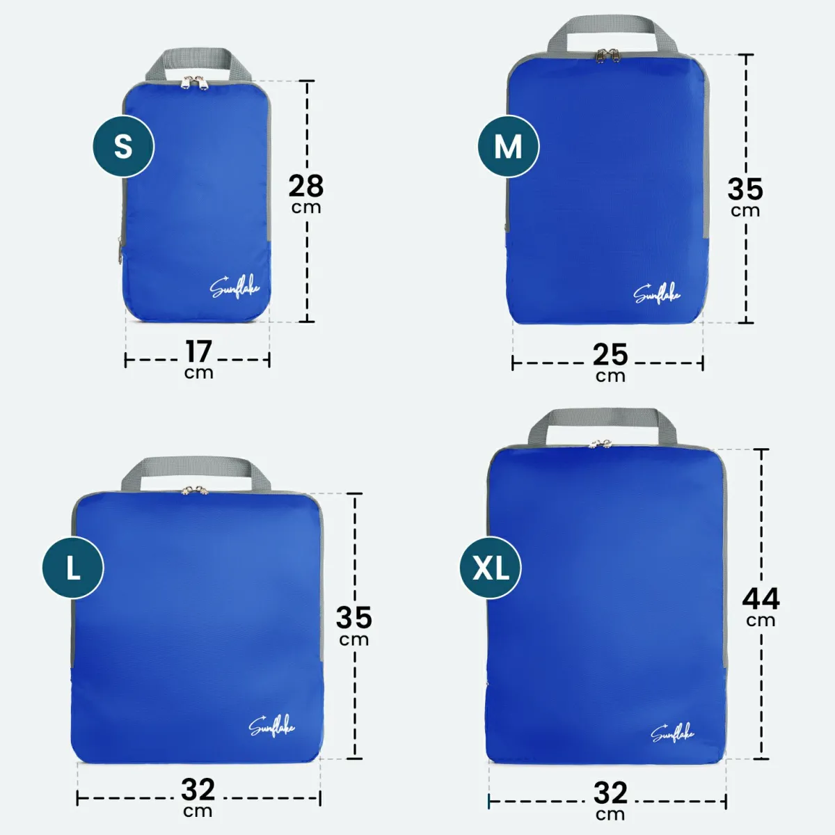 Sunflake 4 Compressie Cubes - Blue< Packing Cubes
