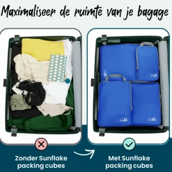 Sunflake 4 Compressie Cubes - Blue< Packing Cubes