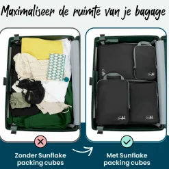 Sunflake Packing Cubes-4 Compressie Cubes - Black