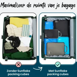 Sunflake Packing Cubes^Compression Packing Cubes - Set van 6