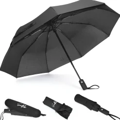 Sunflake faltbarer Sturmregenschirm - Black< Reiseutensilien
