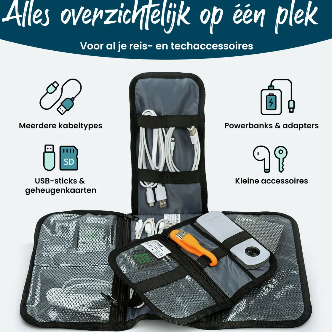 Sunflake Elektro Zubehör-2-teiliges Kabel Tasche