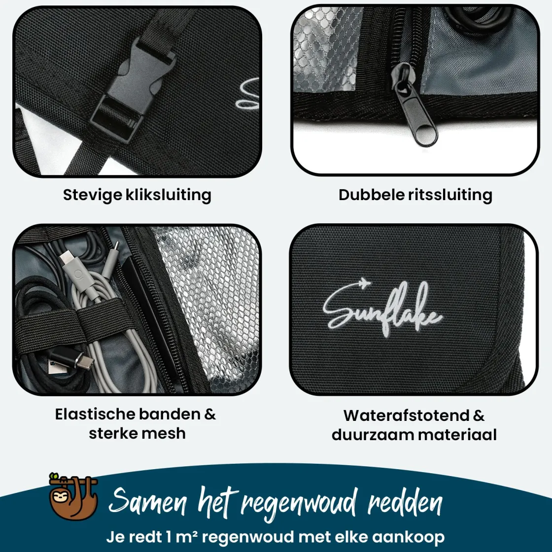 Sunflake Elektro Zubehör-2-teiliges Kabel Tasche