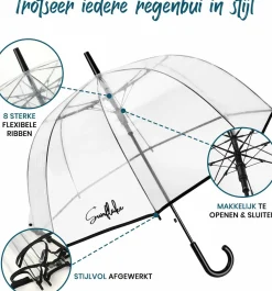 Sunflake Transparent Durchsichtig Regenschirm< Reiseutensilien