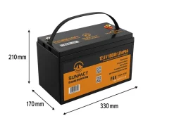 Sunpact Fahrzeugbatterien-12V100Ah PRO Versorgungsbatterie mit Bluetooth & Heizung