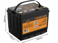Sunpact Fahrzeugbatterien-12V135Ah PRO Versorgungsbatterie mit Bluetooth & Heizung