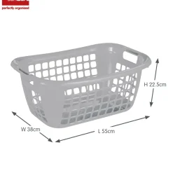 Sunware Waschkörbe-Basic 55 cm tiefen Wäschekorb - Grey