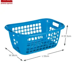 Sunware Basic 55 cm tiefen Wäschekorb - Blue< Waschkörbe