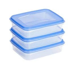 Sunware Club Cuisine 0,7 Liter Transparentes blaues Tiefkühldose-Set< Schüssel & Schalen