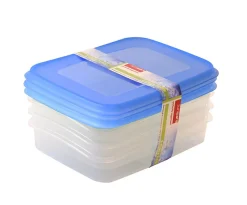 Sunware Club Cuisine 0,7 Liter Transparentes blaues Tiefkühldose-Set< Schüssel & Schalen
