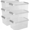 Sunware Comfort Line 6 Liter transparent graue 6er-Set Aufbewahrungsboxen< Aufbewahrungsboxen