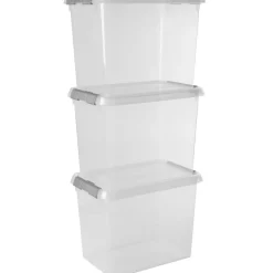 Sunware Aufbewahrungsboxen-Comfort Line 9 Liter transparent graue 3er-Set Aufbewahrungsboxen