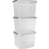 Sunware Comfort Line 52 Liter transparent graue 3er-Set Aufbewahrungsboxen< Aufbewahrungsboxen