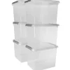 Sunware Aufbewahrungsboxen-Comfort Line 52 Liter transparent graue 6er-Set Aufbewahrungsboxen
