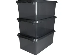 Sunware comfort Line 3er-Set 45L Aufbewahrungsbox - grau< Aufbewahrungsboxen