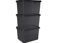 Sunware comfort Line 3er-Set 22L Aufbewahrungsbox - grau< Aufbewahrungsboxen