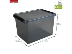 Sunware comfort Line 3er-Set 22L Aufbewahrungsbox - grau< Aufbewahrungsboxen
