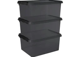 Sunware comfort Line 3er-Set 15L Aufbewahrungsbox - grau< Aufbewahrungsboxen