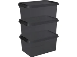Sunware comfort Line 3er-Set 6L Aufbewahrungsbox - grau< Aufbewahrungsboxen