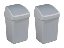 Sunware Delta 10 Liter Schwingdeckeleimer - Set von 2< Abfalleimer