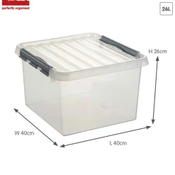 Sunware Aufbewahrungsboxen-Q-line 26 liter transparent graue Aufbewahrungsbox