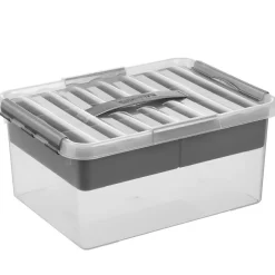 Sunware Aufbewahrungsboxen^Q-line 15 Liter Aufbewahrungsbox mit Einsatz -Metall