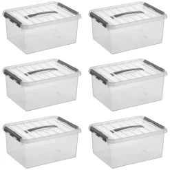 Sunware Q-line 15 Liter 6er-Set Aufbewahrungsboxen< Aufbewahrungsboxen