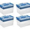 Sunware Aufbewahrungsboxen-Q-line 22 Liter 4er-Set Boxen mit Einsatz - Blue