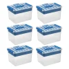 Sunware Aufbewahrungsboxen-Q-line 22 Liter 6er-Set Boxen mit Einsatz - Blue