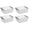 Sunware Aufbewahrungsboxen-Q-line 25 Liter 4er-Set Aufbewahrungsboxen