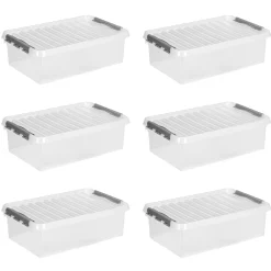Sunware Q-line 32 Liter 6er-Set Aufbewahrungsboxen< Aufbewahrungsboxen