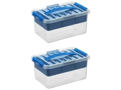 Sunware Q-line 6 Liter 2er-Set Boxen mit Einsatz - Blue< Aufbewahrungsboxen