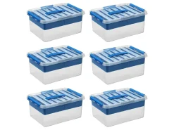 Sunware Aufbewahrungsboxen^Q-line 15 Liter 6er-Set Aufbewahrungsboxen + Einsatz