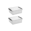 Sunware Aufbewahrungsboxen-Q-line 25 Liter 2er-Set Aufbewahrungsboxen