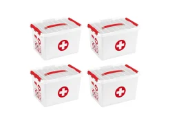 Sunware Q-line 22 Liter Erste-Hilfe Box mit Einsatz - Set von 4< Aufbewahrungsboxen
